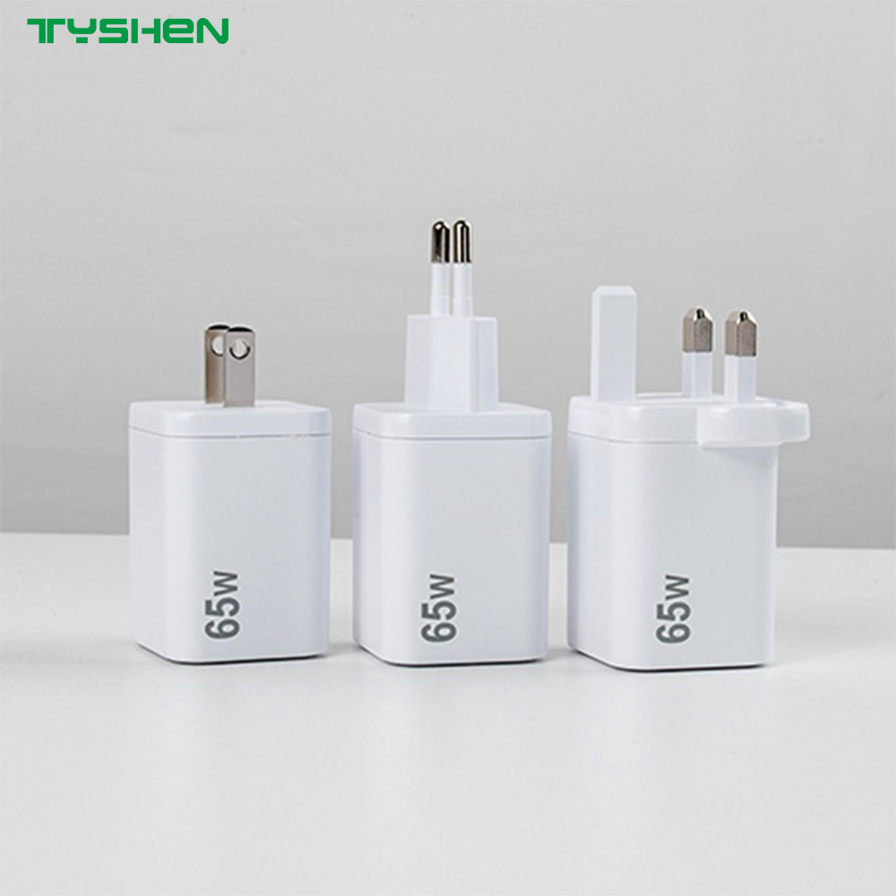 65W PD GaN Fast Charger PD65W/ 65W A+C/ 65W2C Foldable US Plug Travel Charger OEM