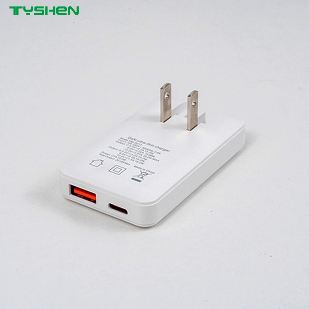 45W Pd Dual Port Ultra Slim Us Foldable Swappable Plug Charger OEM 