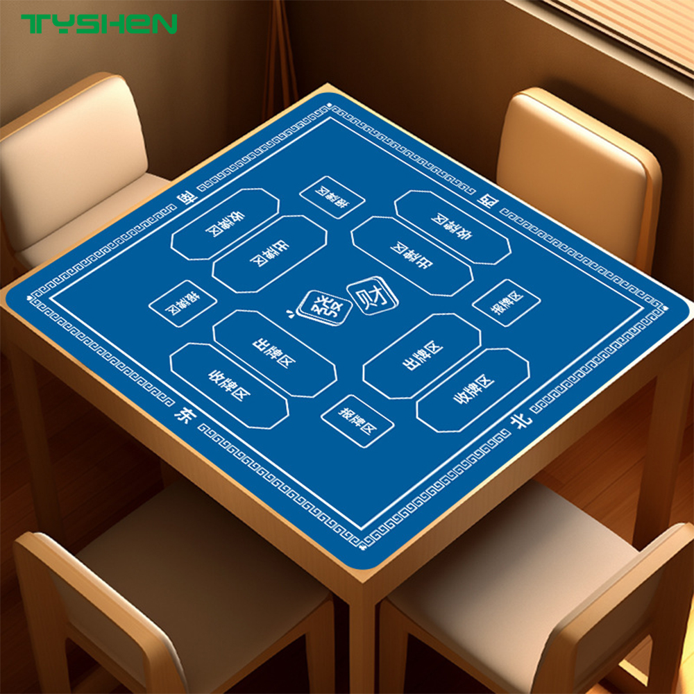 Unstitched Edge Custom Square Rubber Poker Game Mat For 4 Players Entertainment
