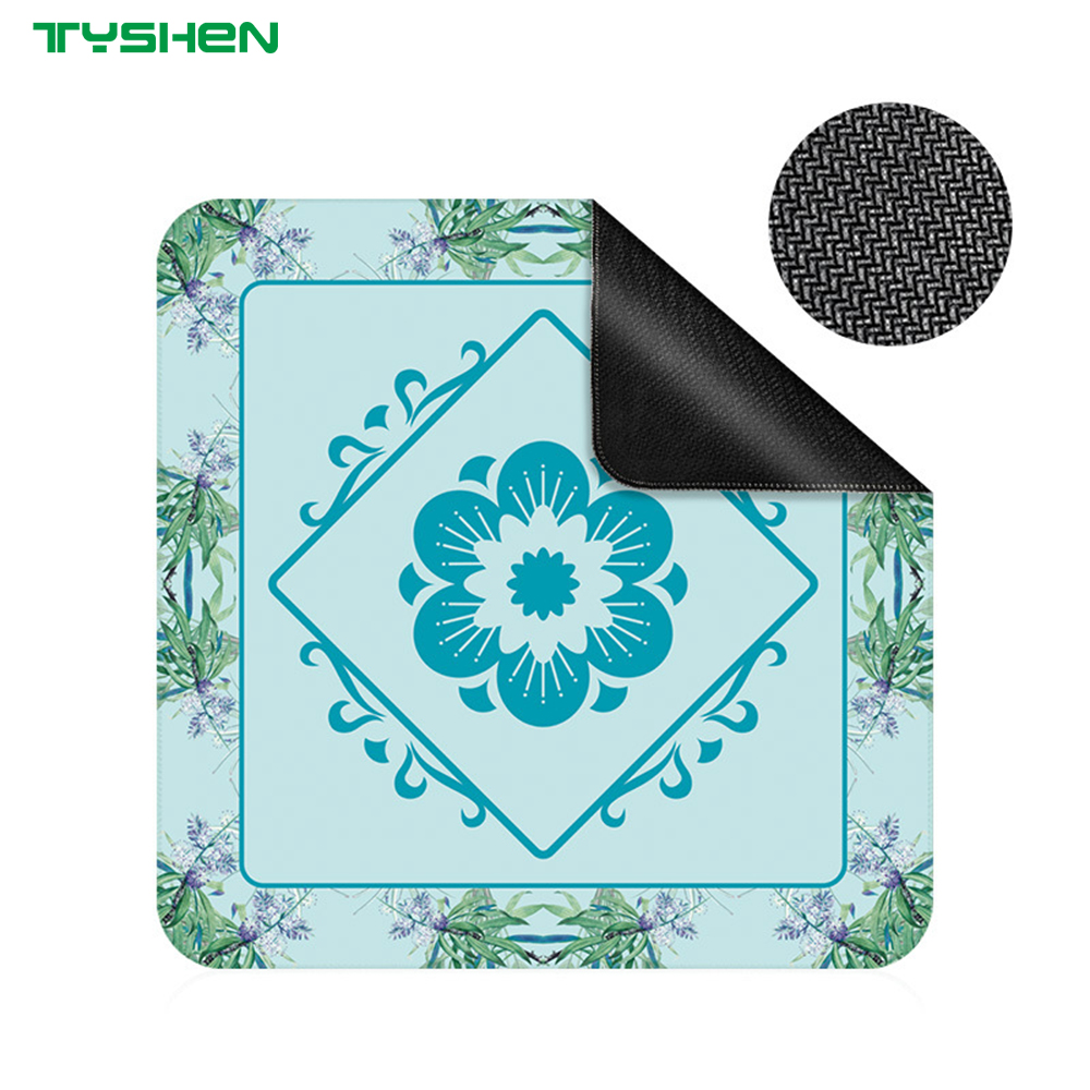 Custom Logo Jacquard Mahjong Table Mat 2mm Thick Non Slip Card Game Pad