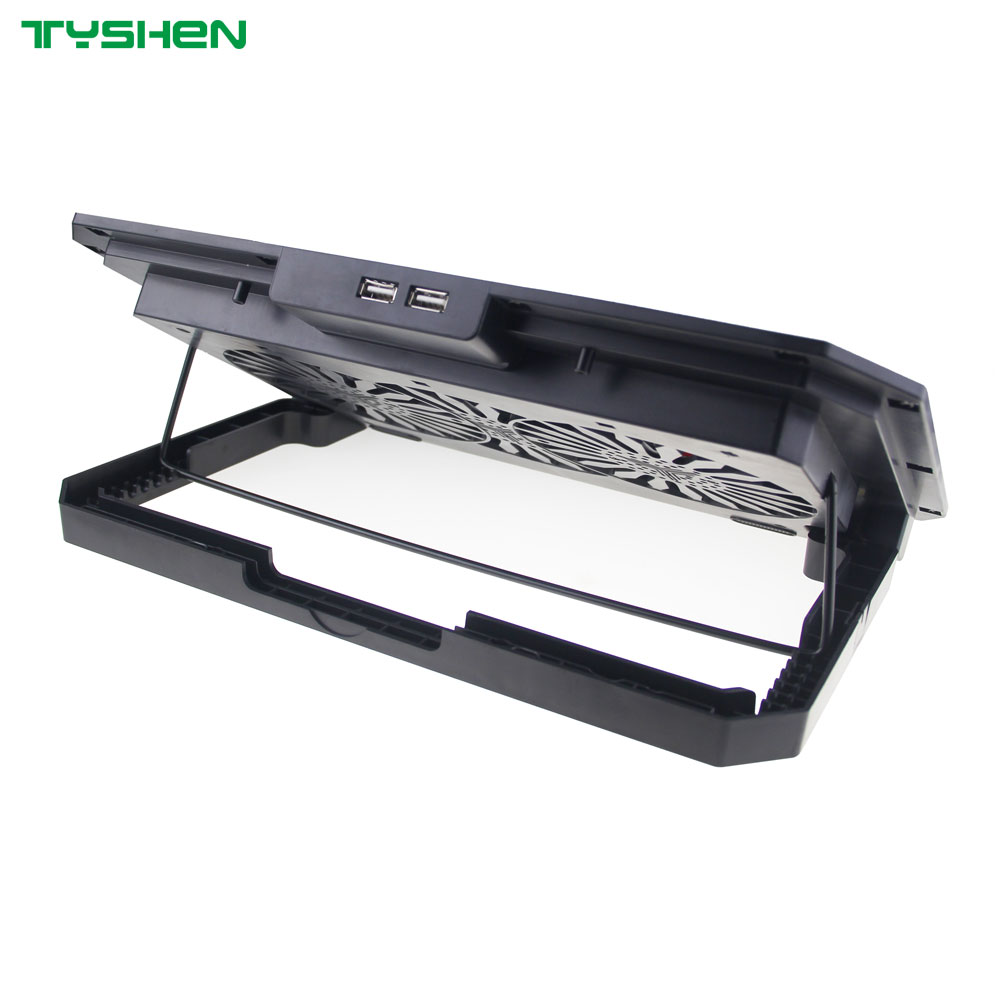 Dual RGB Fan Laptop Cooling Stand with 8 Adjustable Heights and Dual USB Ports