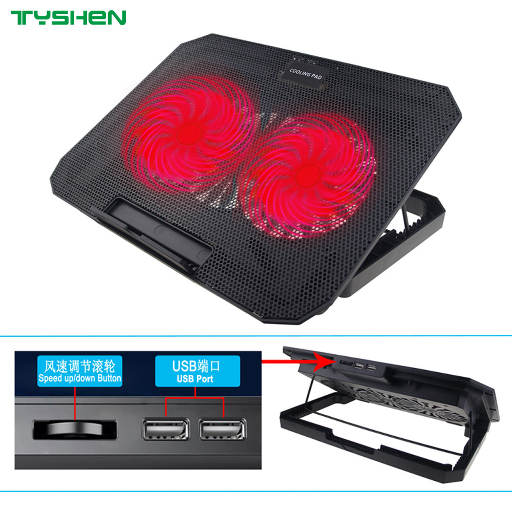 RGB 14CM Speed Control 2 Fan Laptop Cooling Stand